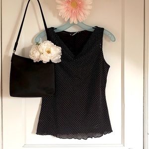 Trendy 90s 00s black and white polka dot tank top